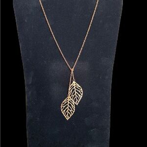 Gold Leaf Pendant Necklace